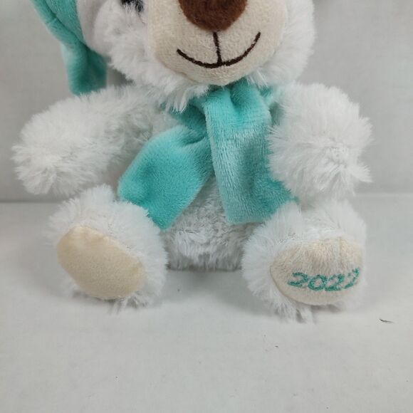 Lot of 3 Christmas Mini Plush Bears Multicolor Xmas Gift Santa Hat Bow Stocking - Picture 7 of 16